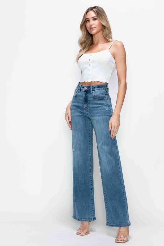 Aria High-Rise Wide Leg Jeans