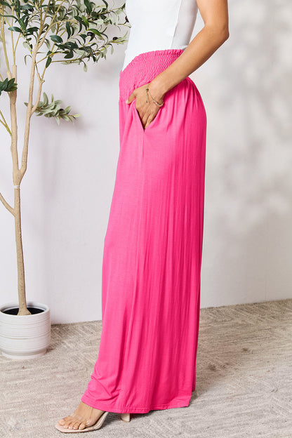 CloudSoft Smocked Waist Wide Leg Pants