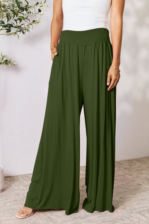 CloudSoft Smocked Waist Wide Leg Pants