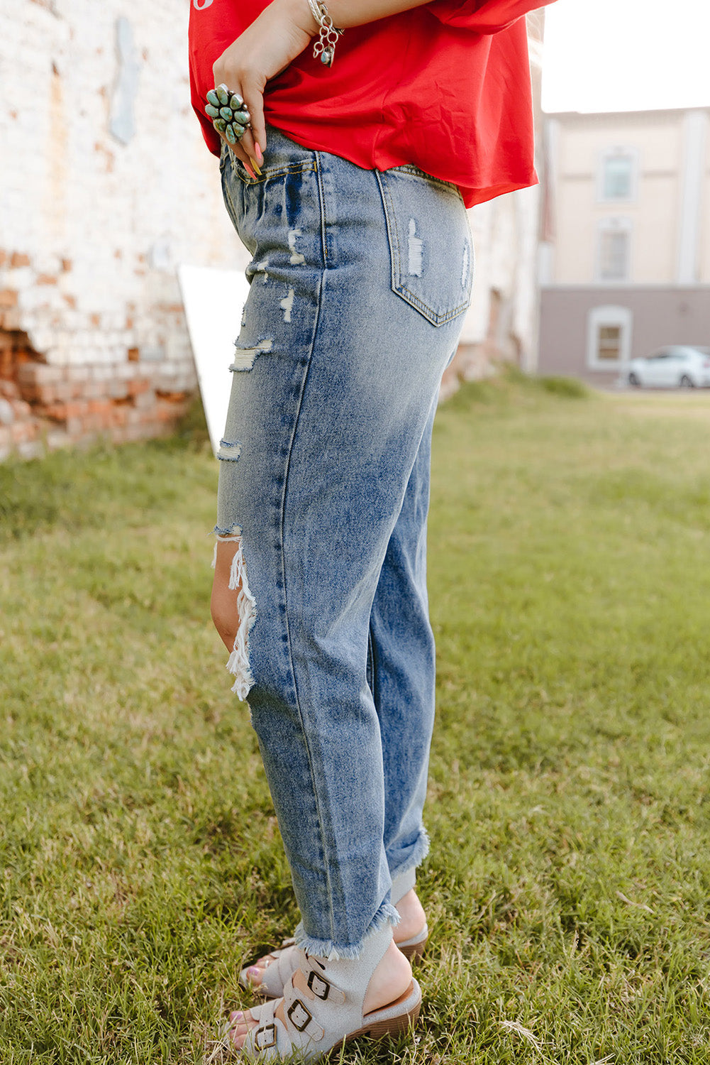 Amari Mendez High Waist Boyfriend Jeans