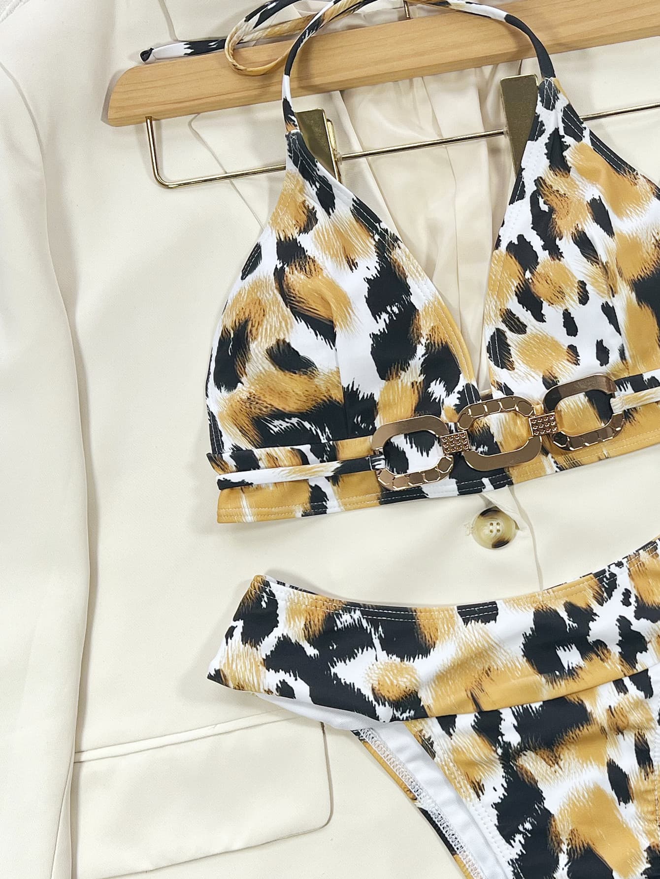 VALERIE Animal Halter Neck 2 Piece Bikini Set