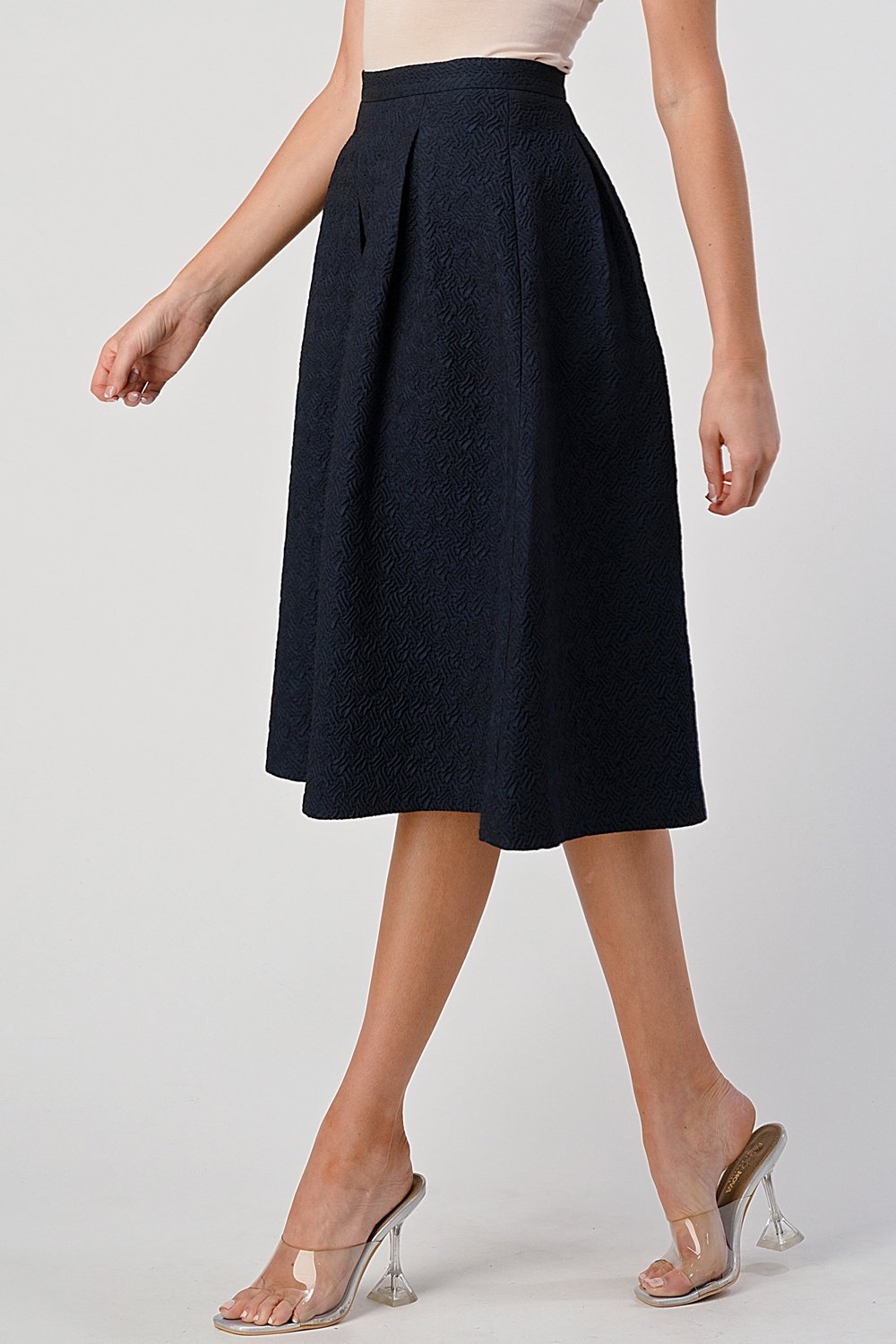 ARROW A-Line Pleated Midi Skirt