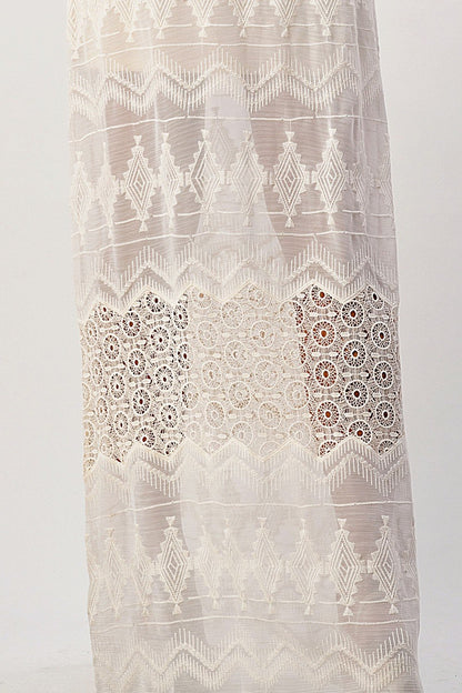 ARROW Boho Embroidered Maxi Dress with Adjustable Straps