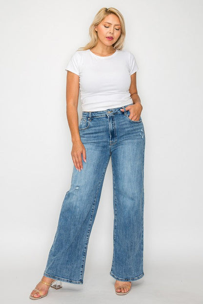 Aria High-Rise Wide Leg Jeans
