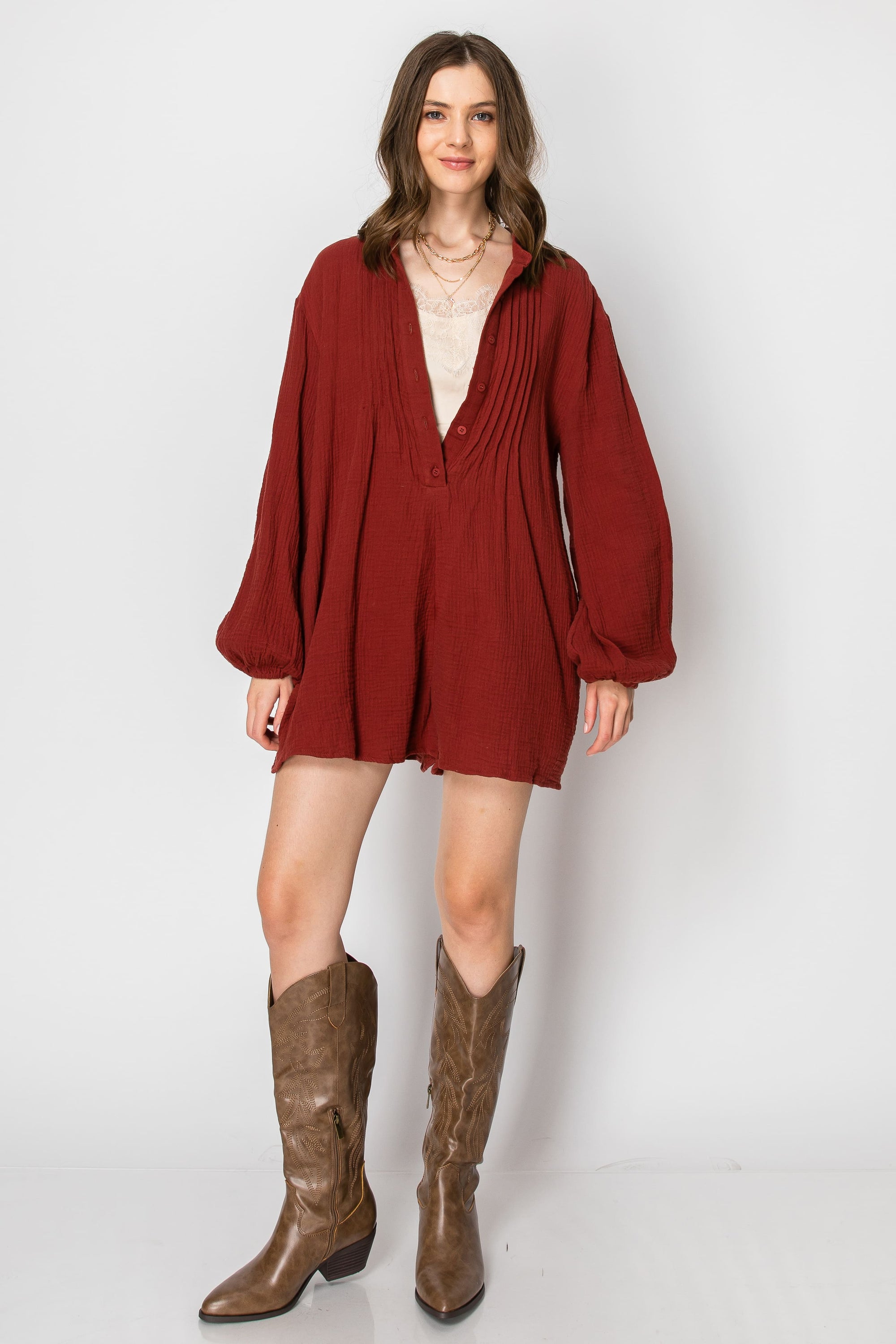 Amelia Harper Long Sleeve Romper