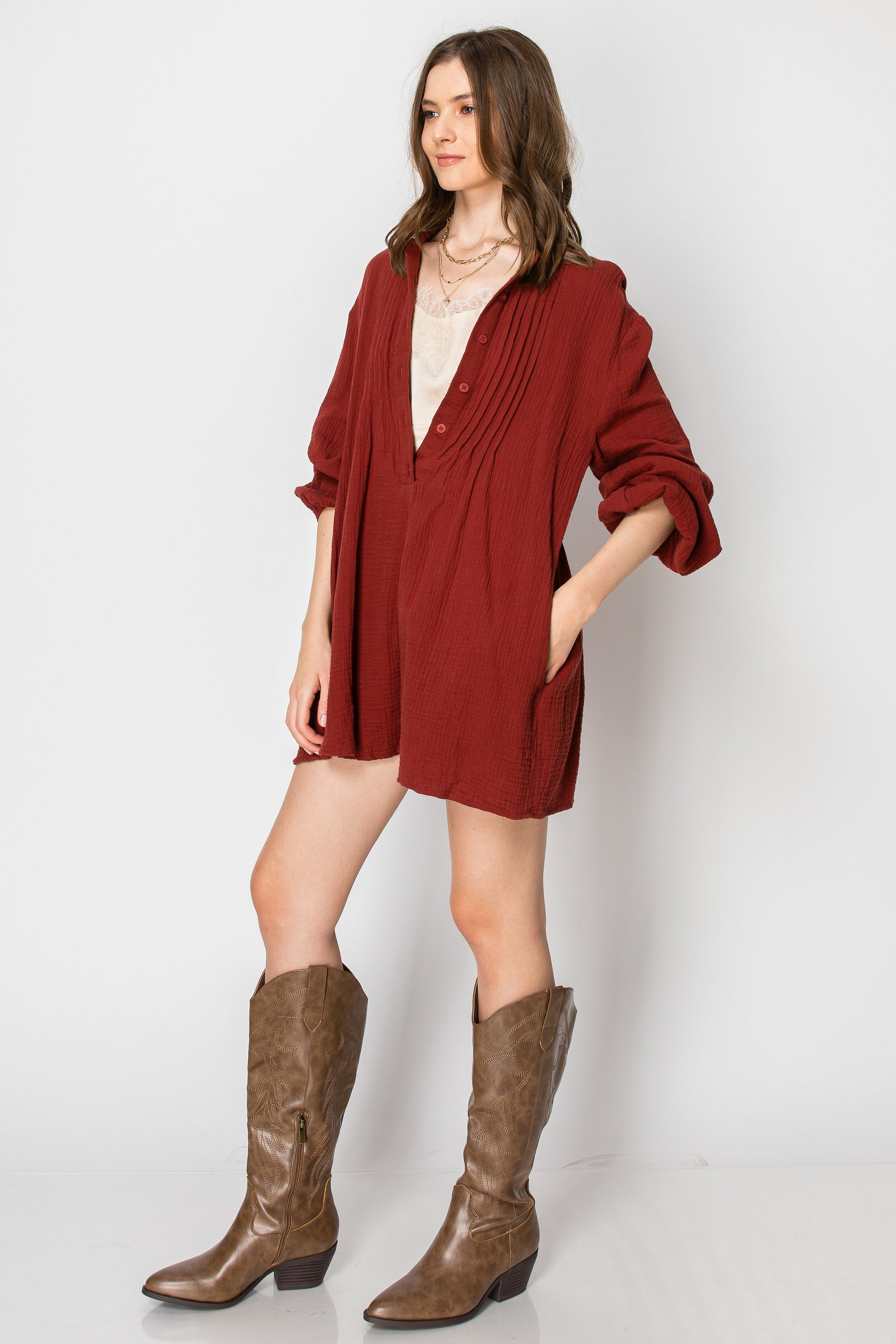 Amelia Harper Long Sleeve Romper