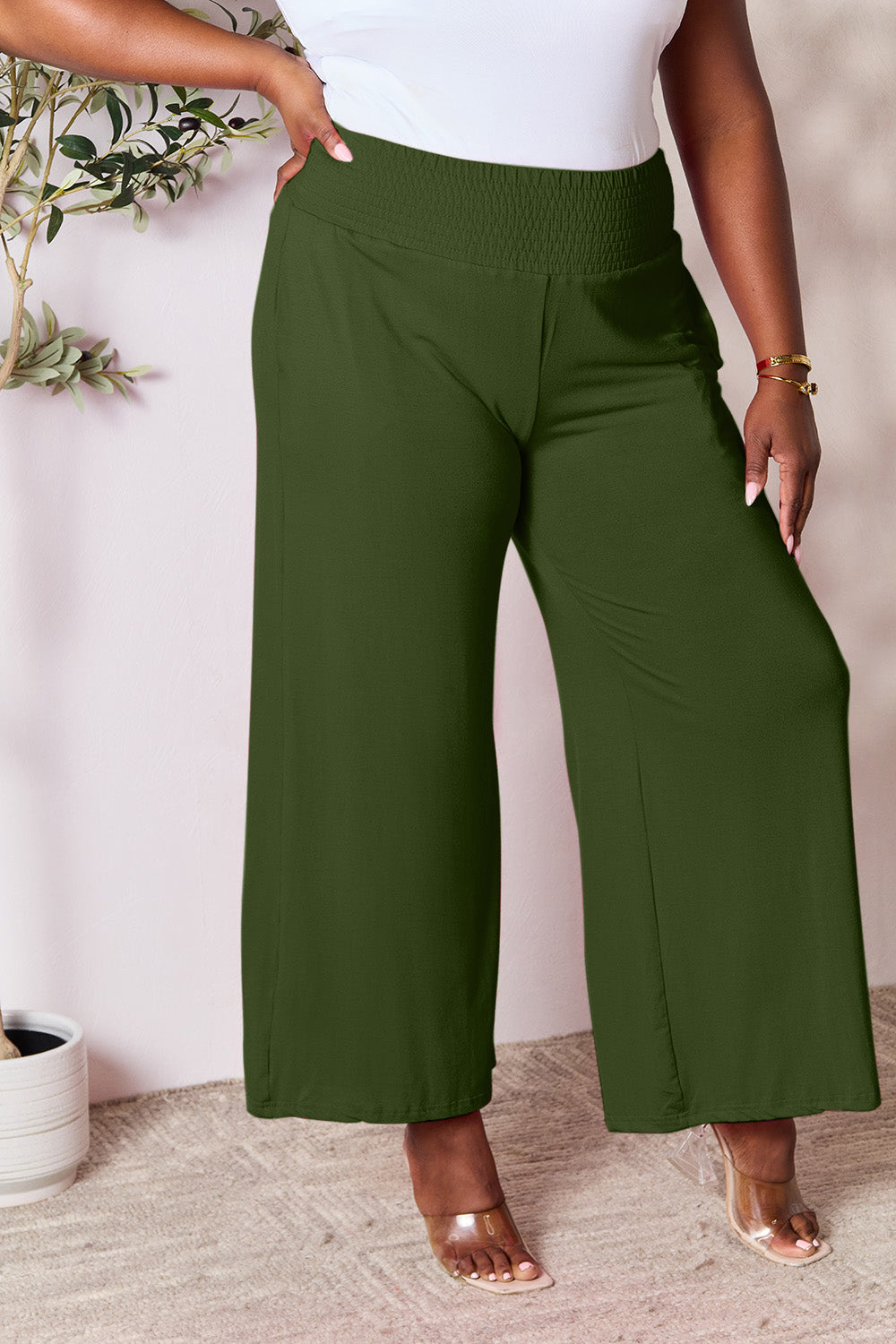 CloudSoft Smocked Waist Wide Leg Pants