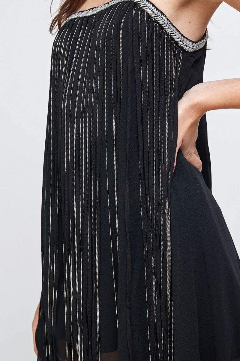 ARROW A-Line Metallic Chiffon Dress