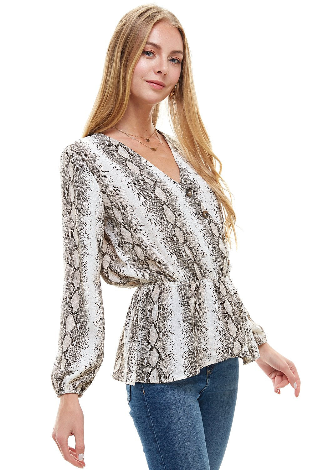 ARROW Snake V-Neck Blouse