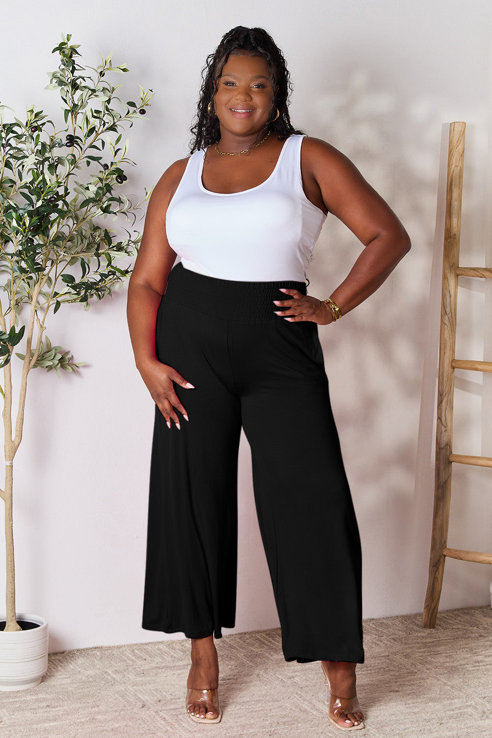 CloudSoft Smocked Waist Wide Leg Pants