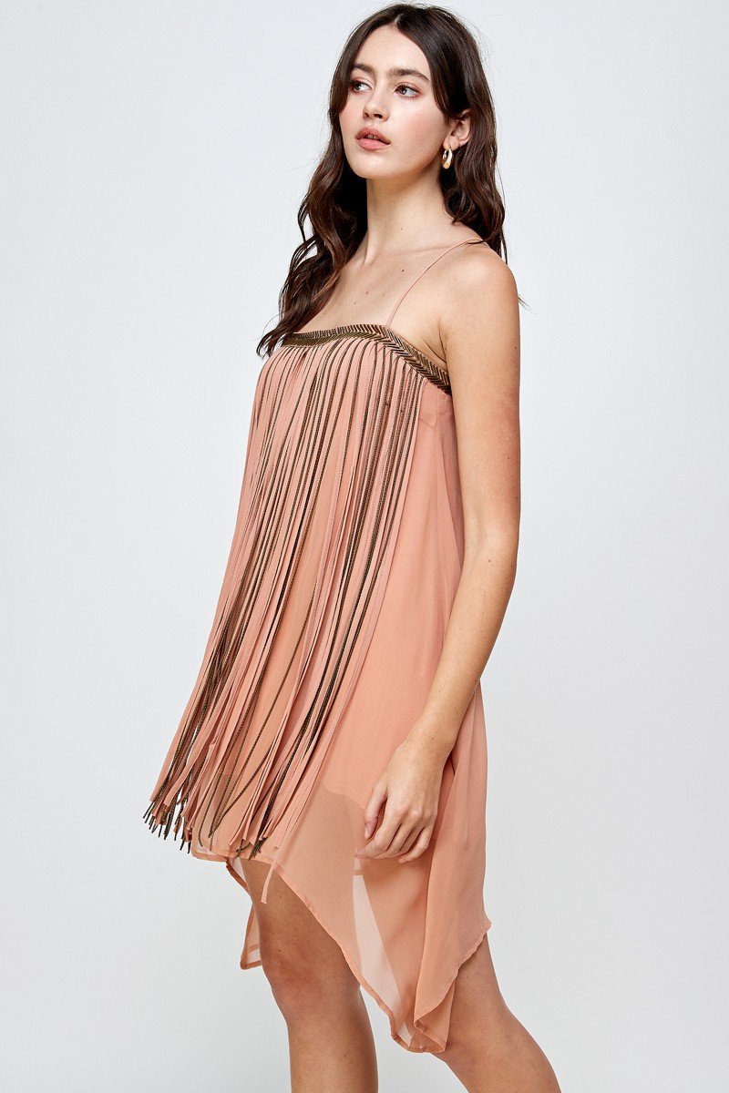 ARROW Flowy Sleeveless Dress with Metallic Accents