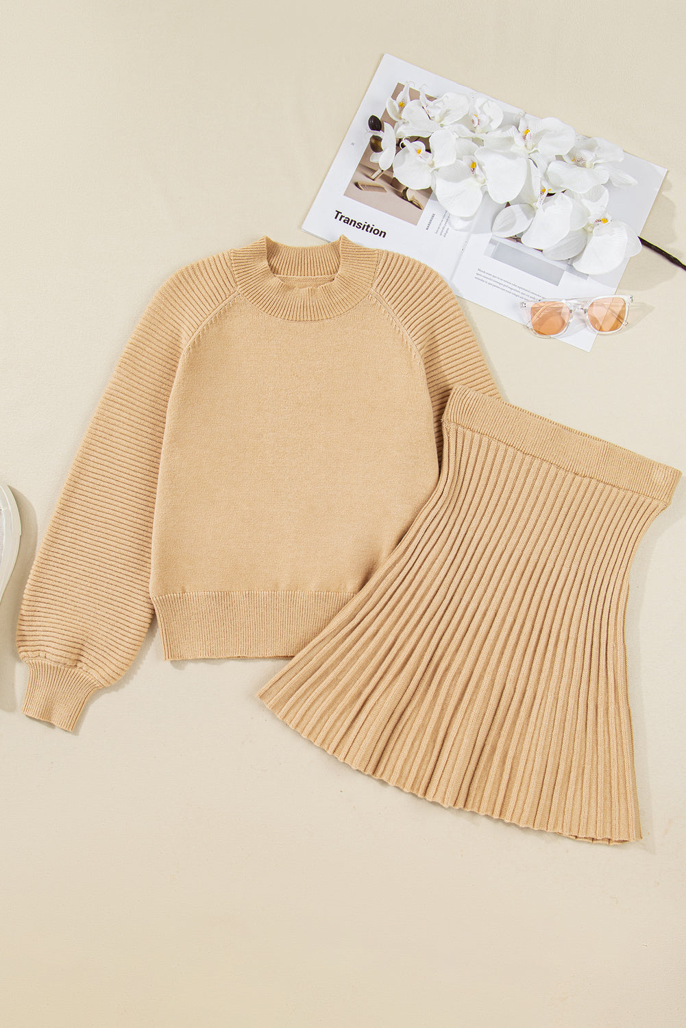 Golden Hour Knit Skirt Set