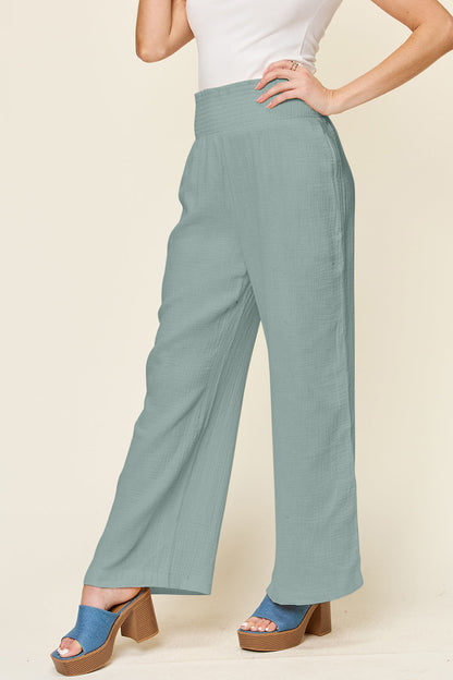 Harbor Ease Smocked Wide Leg Pants