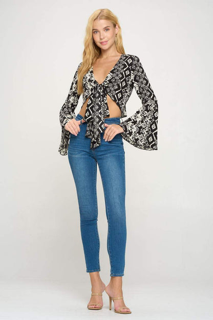 Bella Boho Crop Top with Front Tie