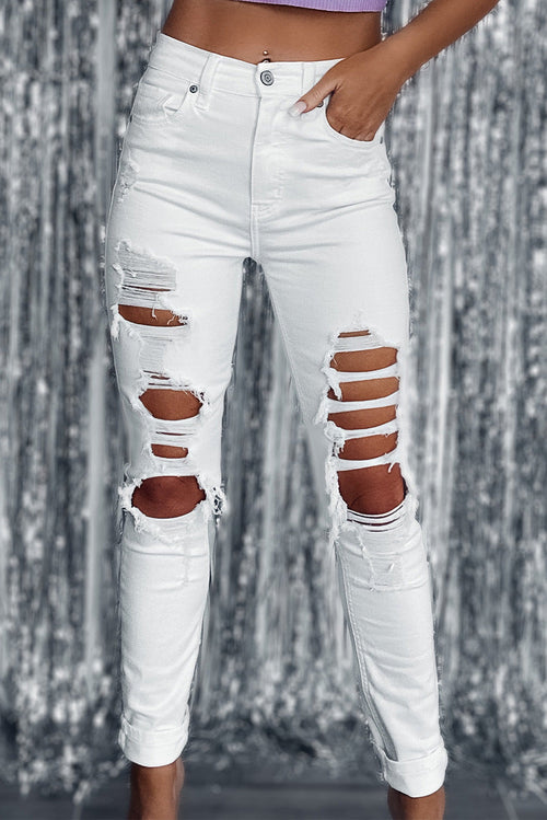 Amari Mendez Distressed Ripped Skinny Jeans