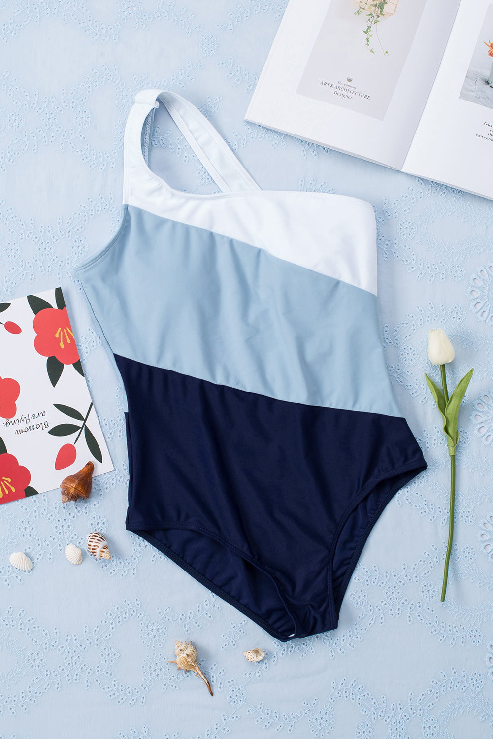 Carolina Vega Color Block One Piece Swimsuit