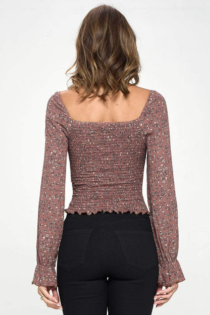ARROW Smocked Floral Top
