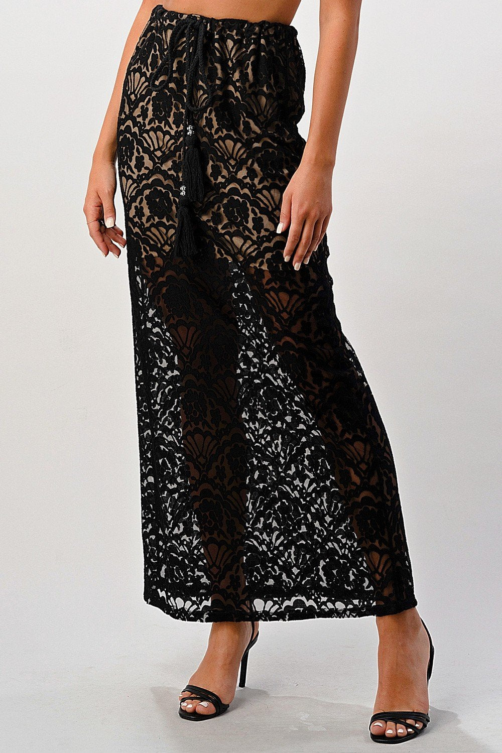 ARROW Drawstring Maxi Skirt