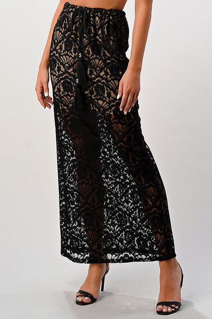 ARROW Drawstring Maxi Skirt