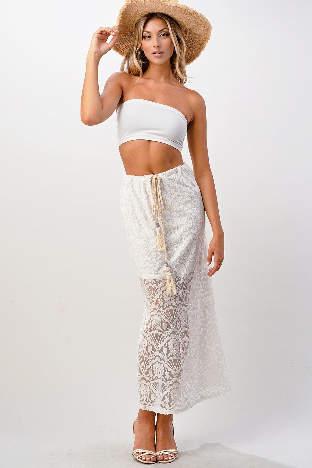 ARROW Drawstring Maxi Skirt