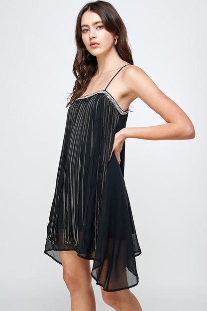 ARROW A-Line Metallic Chiffon Dress
