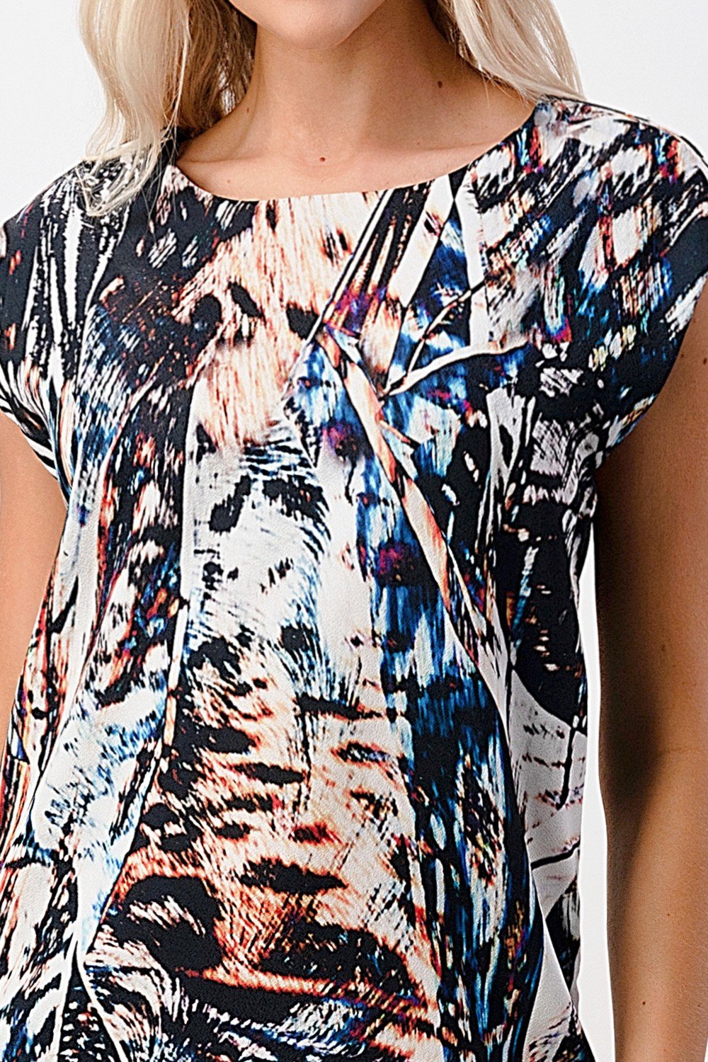 ARROW Abstract Print Cap-Sleeve Mini Dress