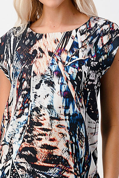 ARROW Abstract Print Cap-Sleeve Mini Dress