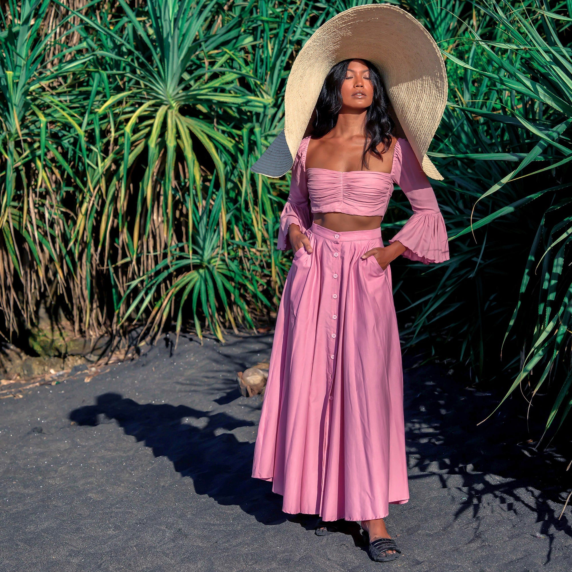 Hazel Teague Pleated Maxi Skirt