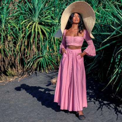 Hazel Teague Pleated Maxi Skirt
