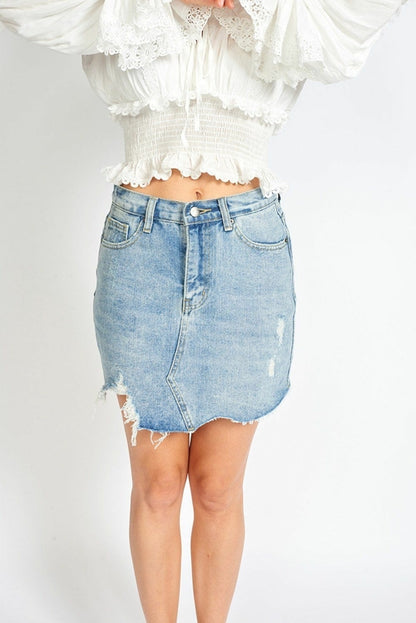 Zuri J Ripped Denim Skort