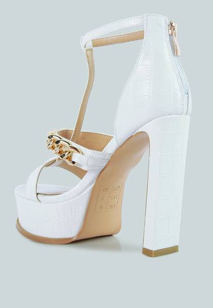 Bonita Metal Chain Zip Up Heels
