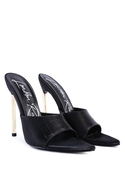 SLY Strappy Slip On Stiletto Heels