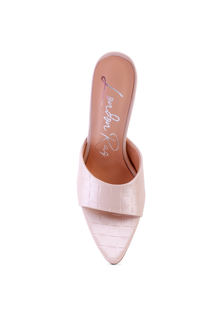 SLY Strappy Slip On Stiletto Heels