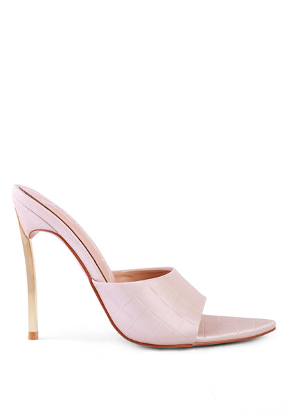 SLY Strappy Slip On Stiletto Heels