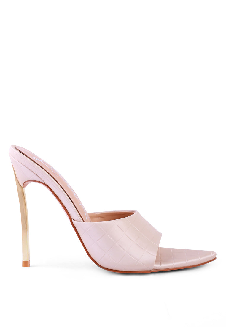 SLY Strappy Slip On Stiletto Heels