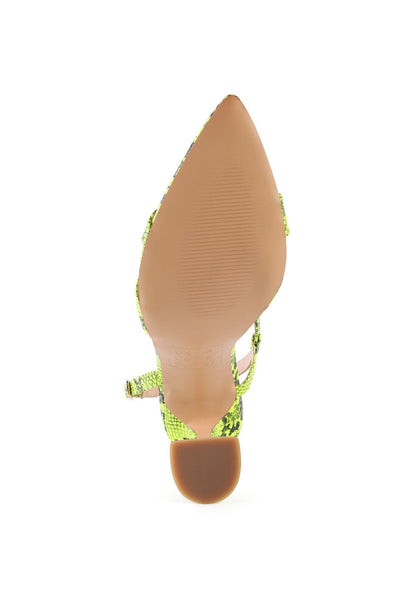 City Snake Print Spool Heel Sandals