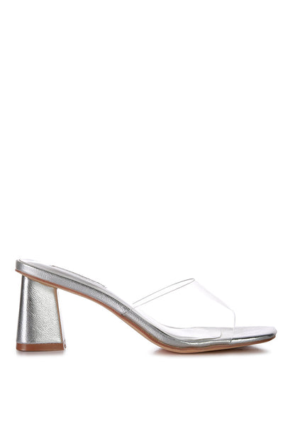 Clear Flirt Clear Strap Slip On Heel Sandals