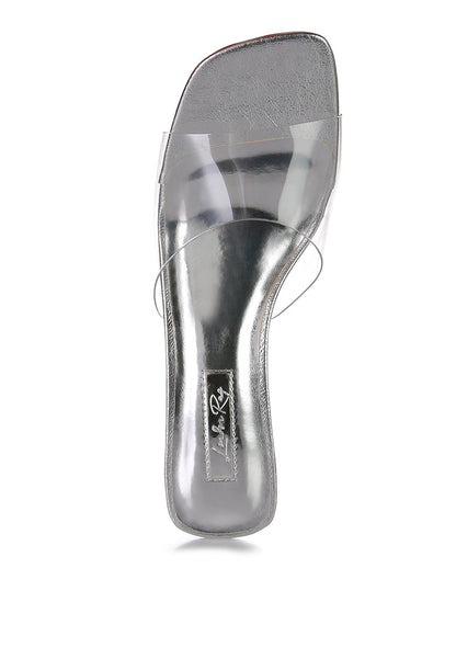 Clear Flirt Clear Strap Slip On Heel Sandals