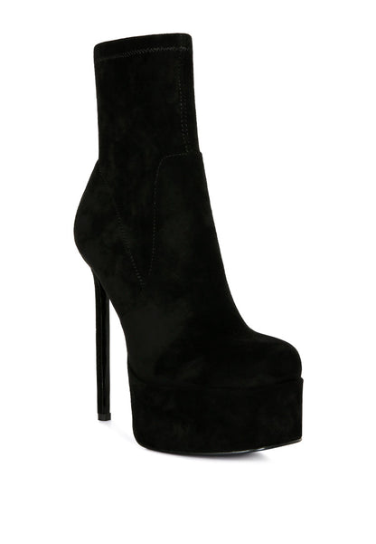Strut High Heel Platform Ankle Boots