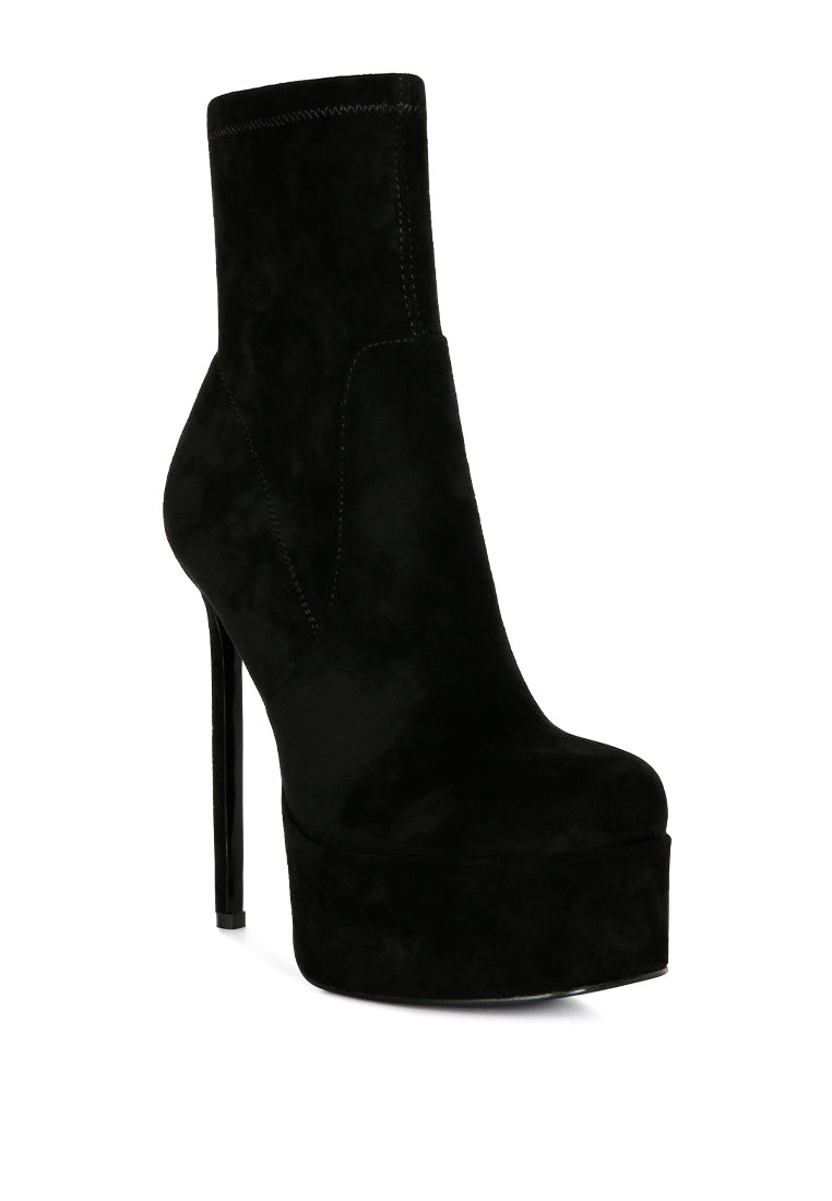 Strut High Heel Platform Ankle Boots