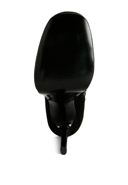 Strut High Heel Platform Ankle Boots