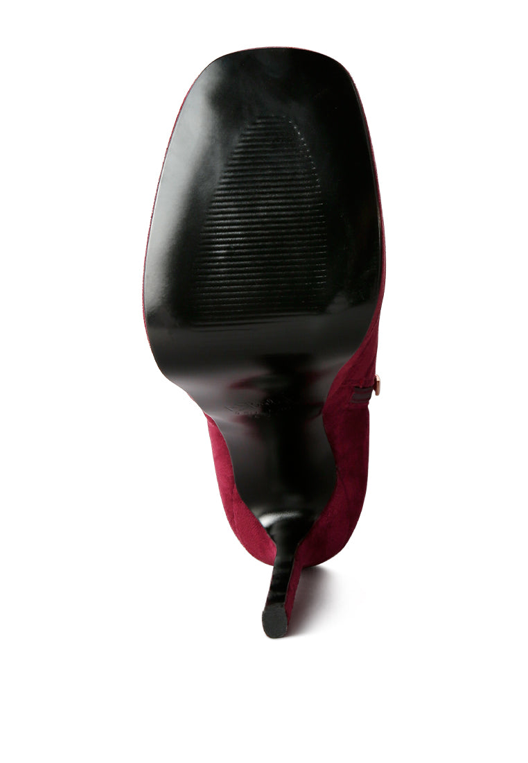 Strut High Heel Platform Ankle Boots