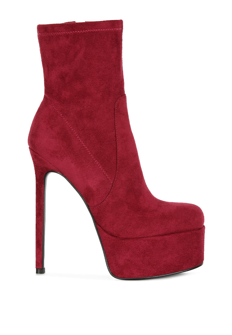 Strut High Heel Platform Ankle Boots