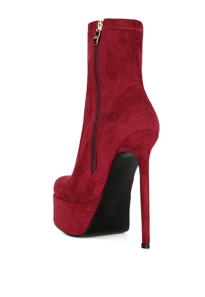 Strut High Heel Platform Ankle Boots