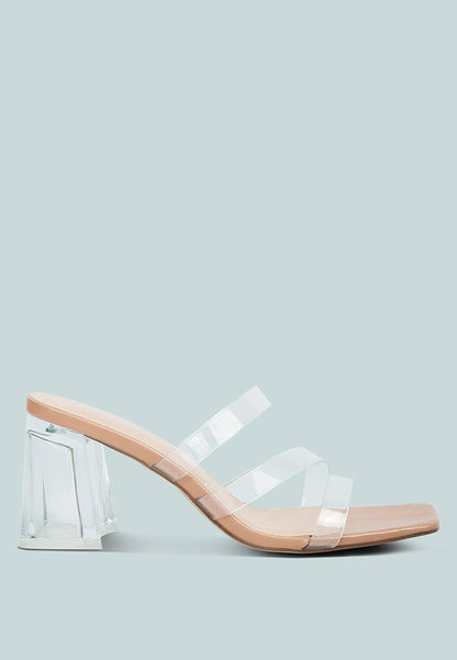 Chartz Multiple Straps Clear Heels