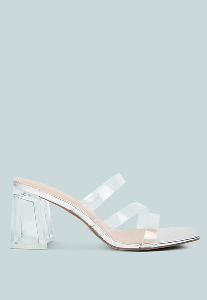 Chartz Multiple Straps Clear Heels
