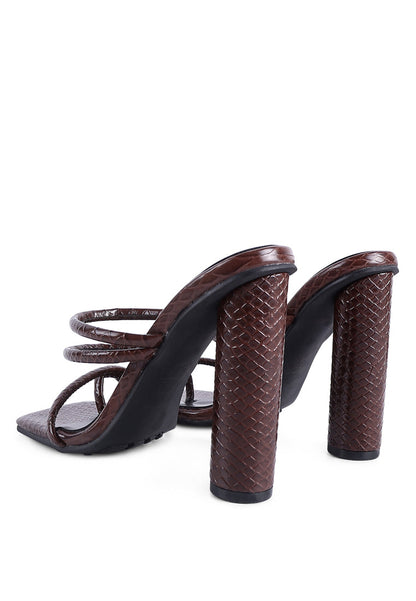 Dandelion High Block Heeled Croc Sandals
