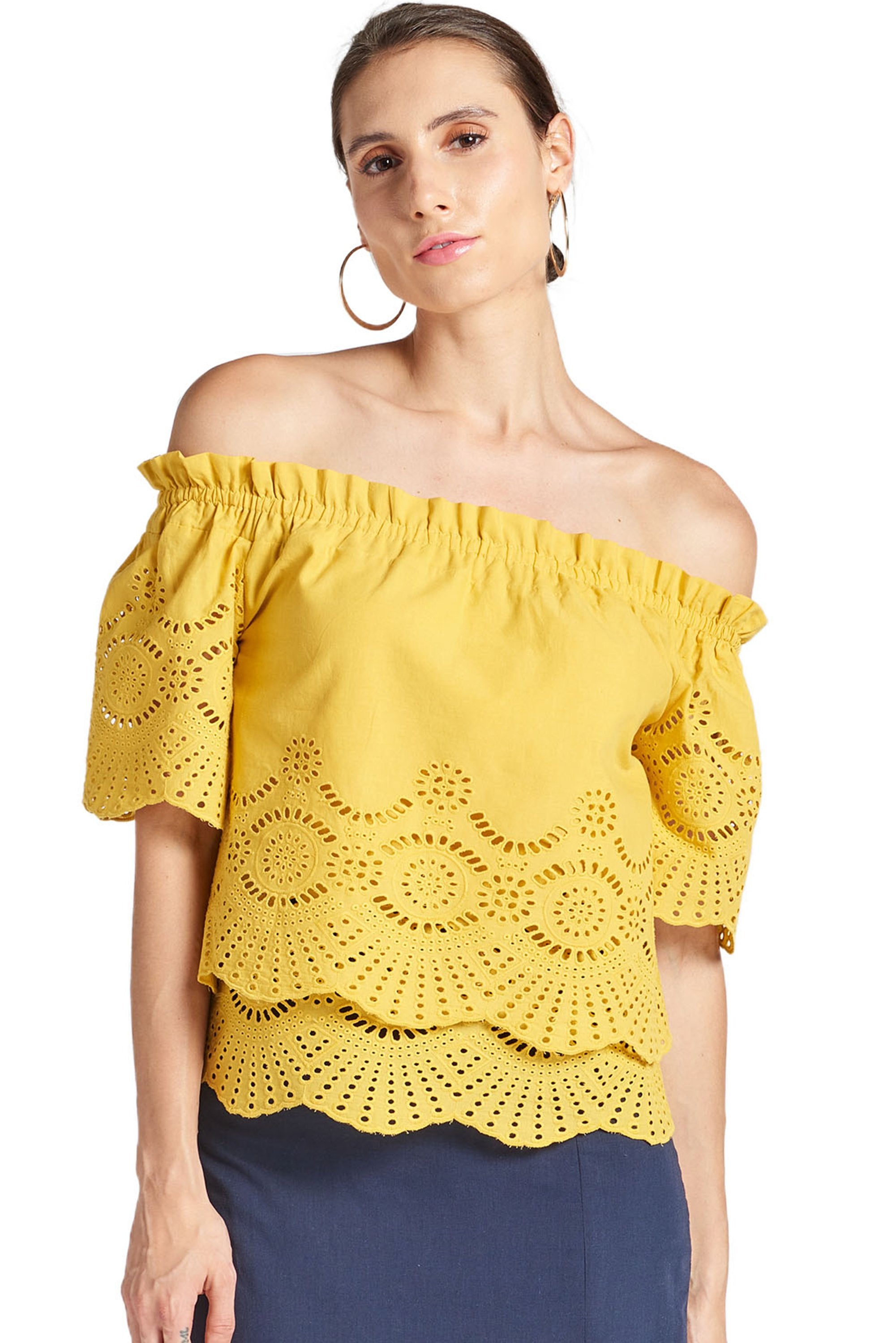 Summer Daisy Eyelet Top