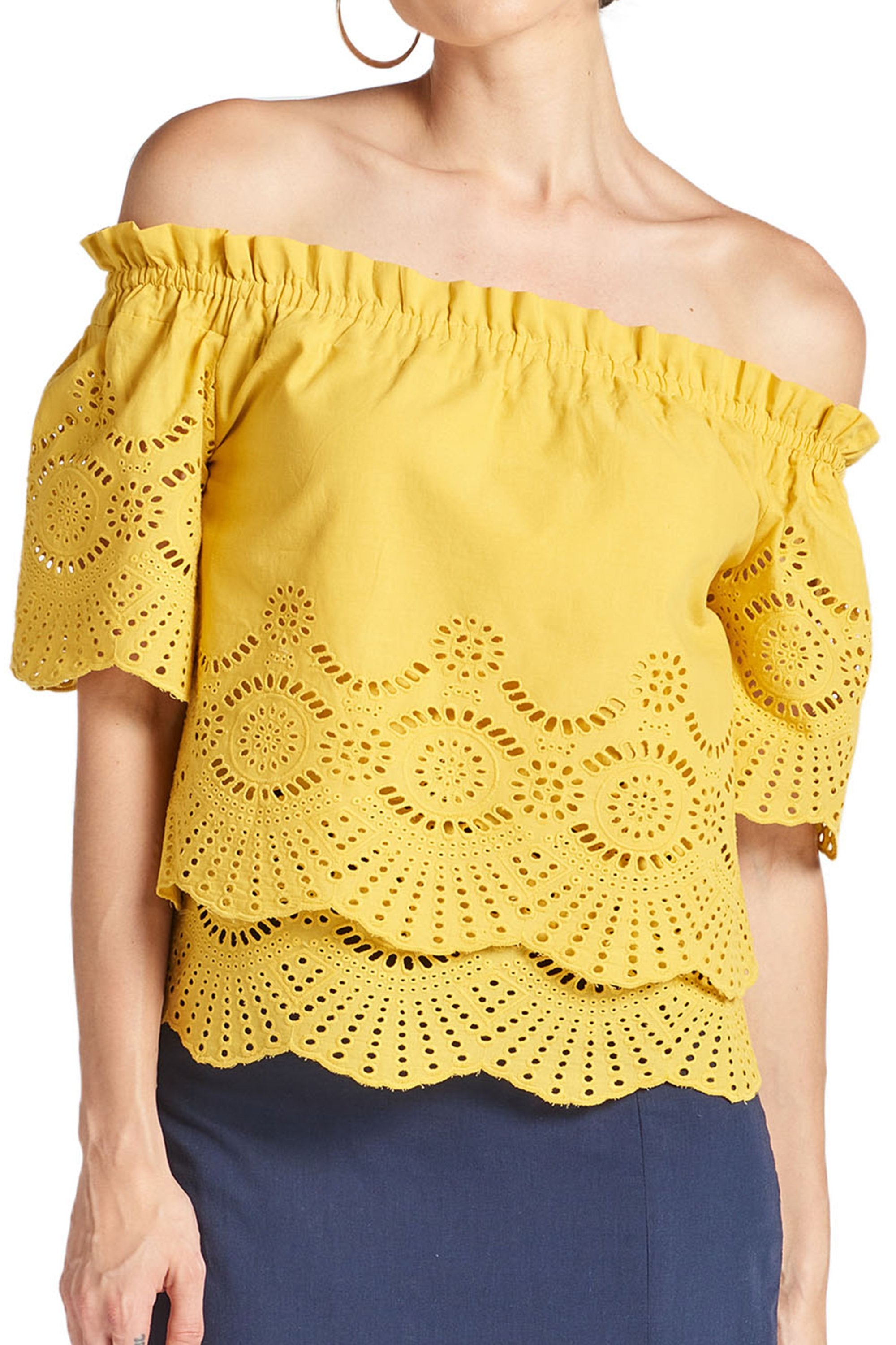 Summer Daisy Eyelet Top
