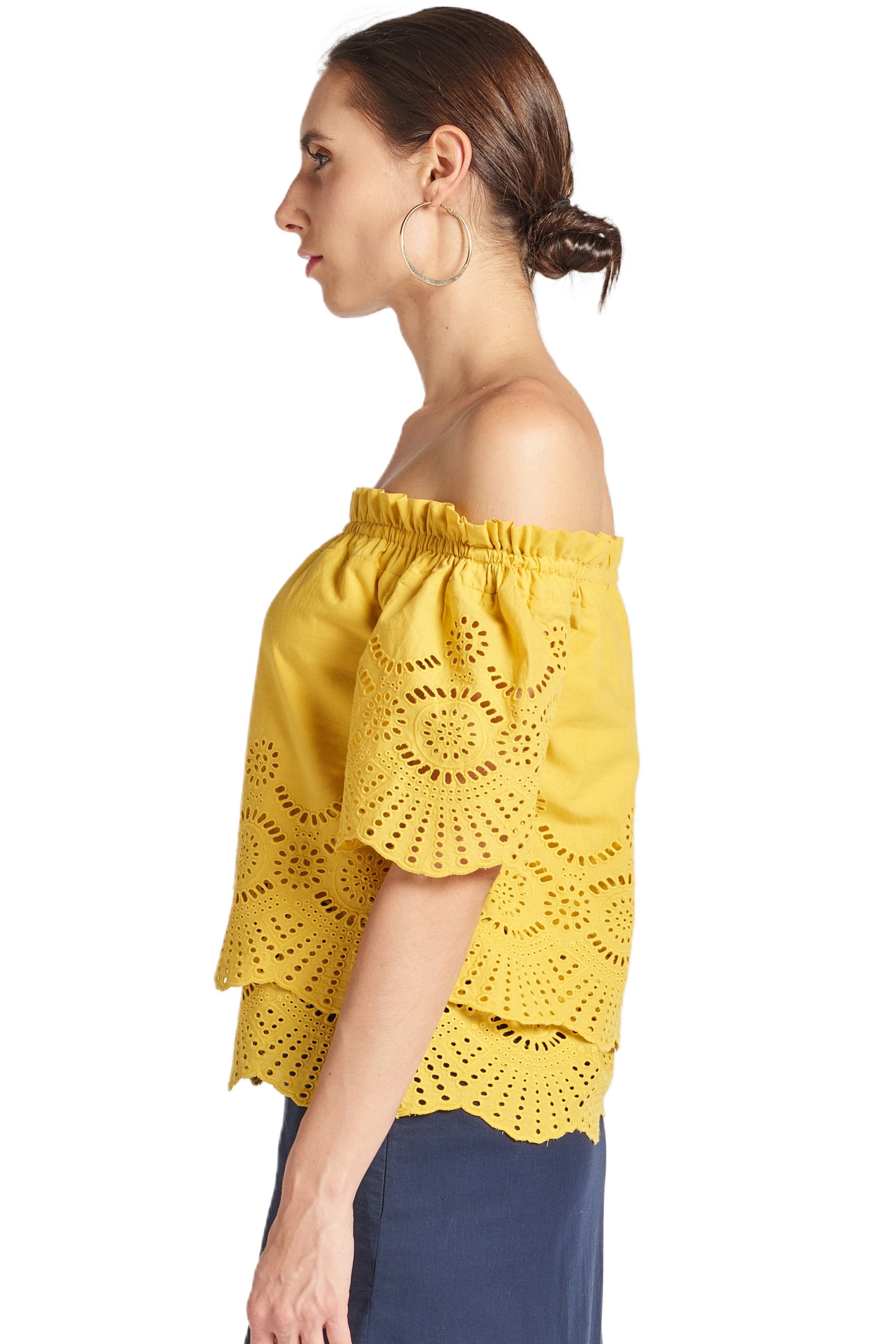 Summer Daisy Eyelet Top